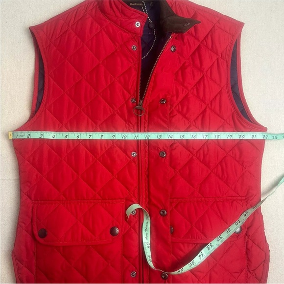 Barbour Lowerdale Gilet Diamond Quilted Vest Full Zip Red Men’s Size L EXC - Picture 10 of 16